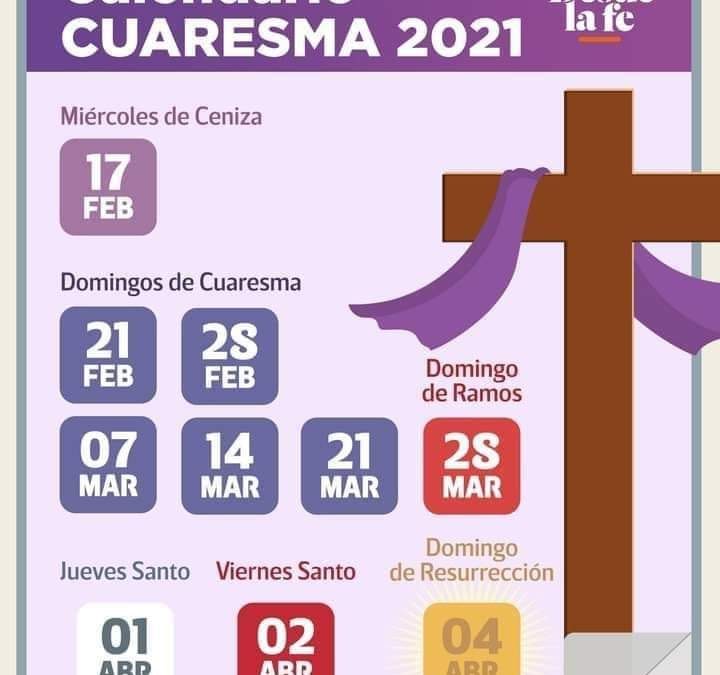Calendario Cuaresma 2021